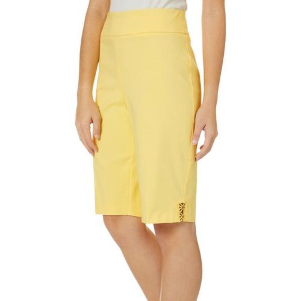 428 Counterparts Petite Crochet Skimmer Shorts Size: 10P Color: YELLOW NWT